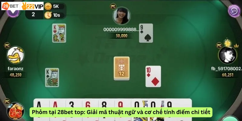 Phỏm tại 28bet top: Giải mã thuật ngữ và cơ chế tính điểm chi tiết